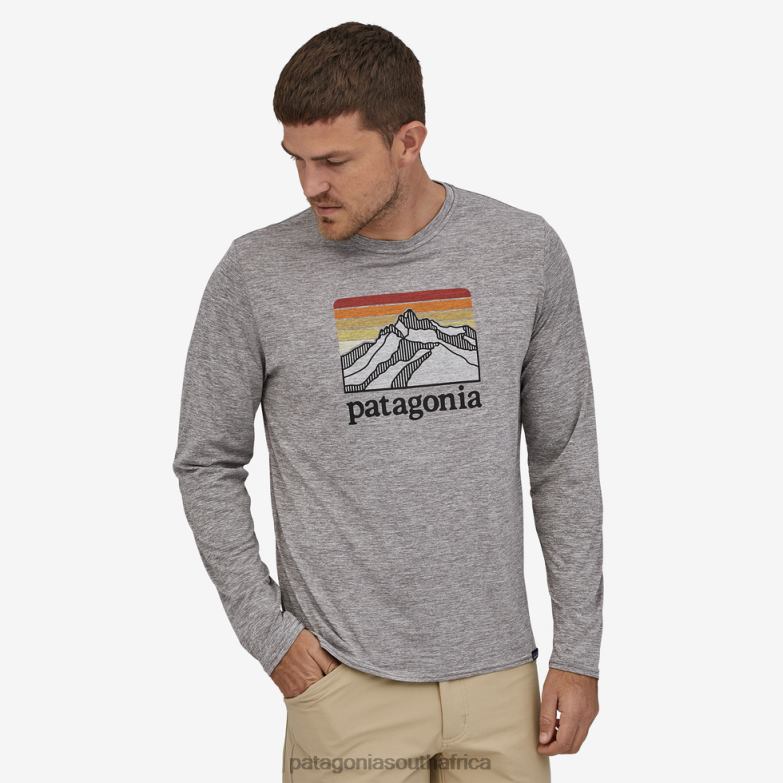 Men Long-Sleeved Capilene Cool Daily Graphic Shirt Line Logo Ridge: Feather Grey Patagonia Apparel P6ZJ61983