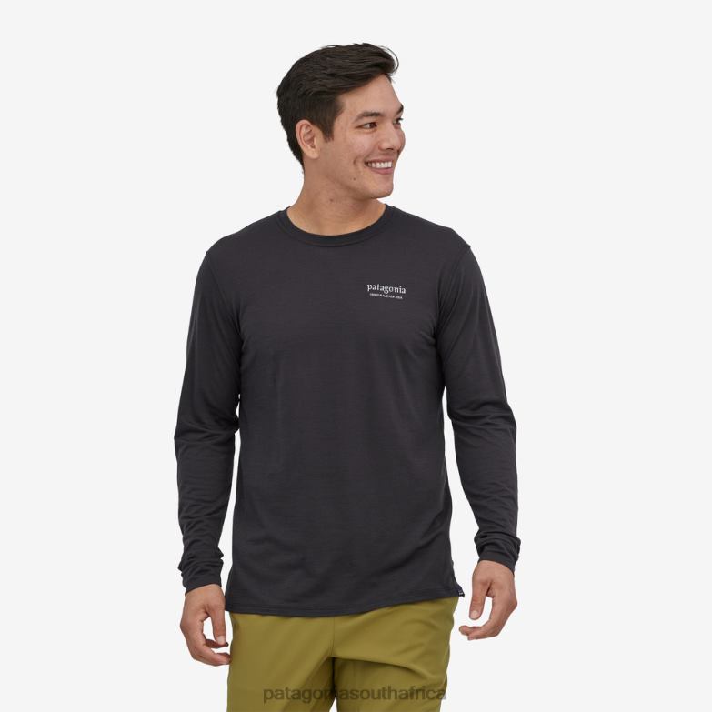 Men Long-Sleeved Capilene Cool Merino Graphic Shirt Lost And Found: Wavy Blue Patagonia Apparel P6ZJ62153