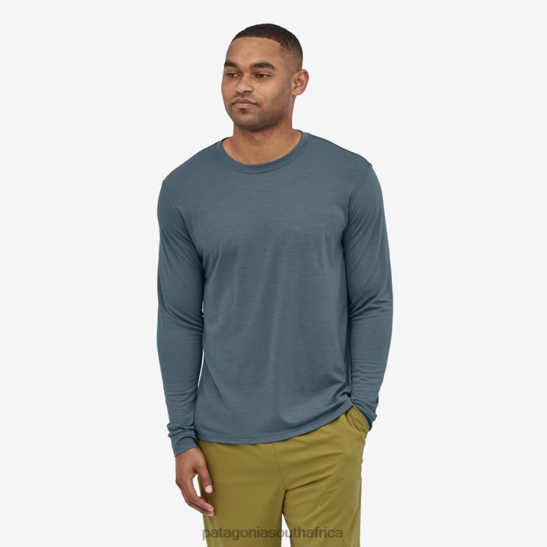 Men Long-Sleeved Capilene Cool Merino Shirt Fertile Brown Patagonia Apparel P6ZJ62017