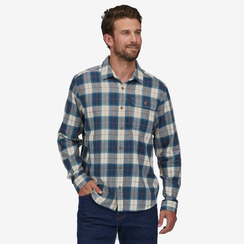 Men Long-Sleeved Cotton in Conversion Lightweight Fjord Flannel Shirt Beach Plaid: Tidepool Blue Patagonia Apparel P6ZJ62068