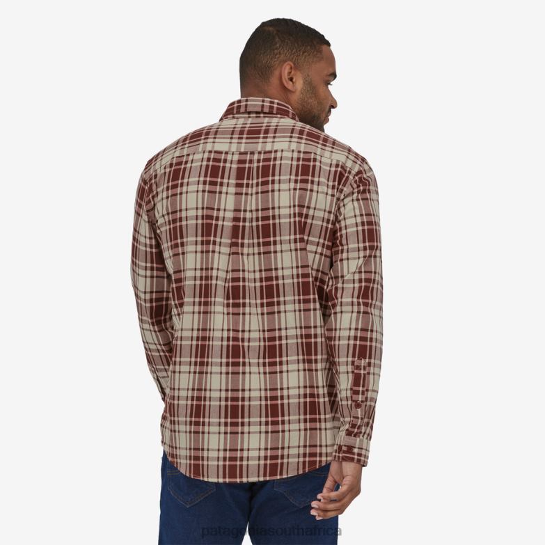 Men Long-Sleeved Pima Cotton Shirt Monad: Sequoia Red Patagonia Apparel P6ZJ62249