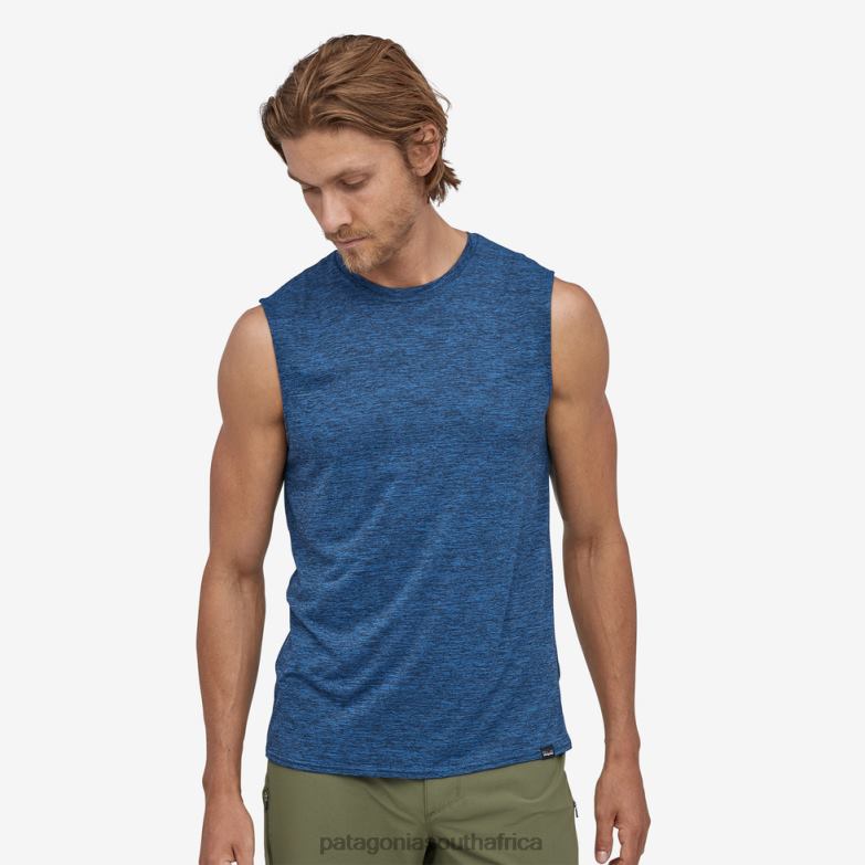 Men Sleeveless Capilene Cool Daily Shirt Viking Blue - Navy Blue X-Dye Patagonia Apparel P6ZJ61991
