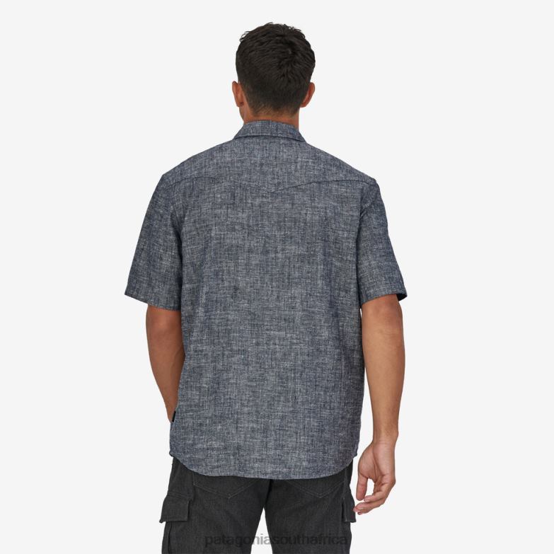 Men Western Snap Shirt Chambray: New Navy Patagonia Apparel P6ZJ62065