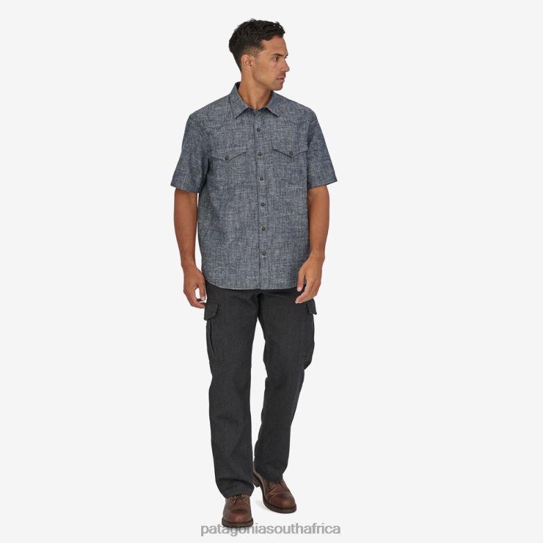 Men Western Snap Shirt Chambray: New Navy Patagonia Apparel P6ZJ62065