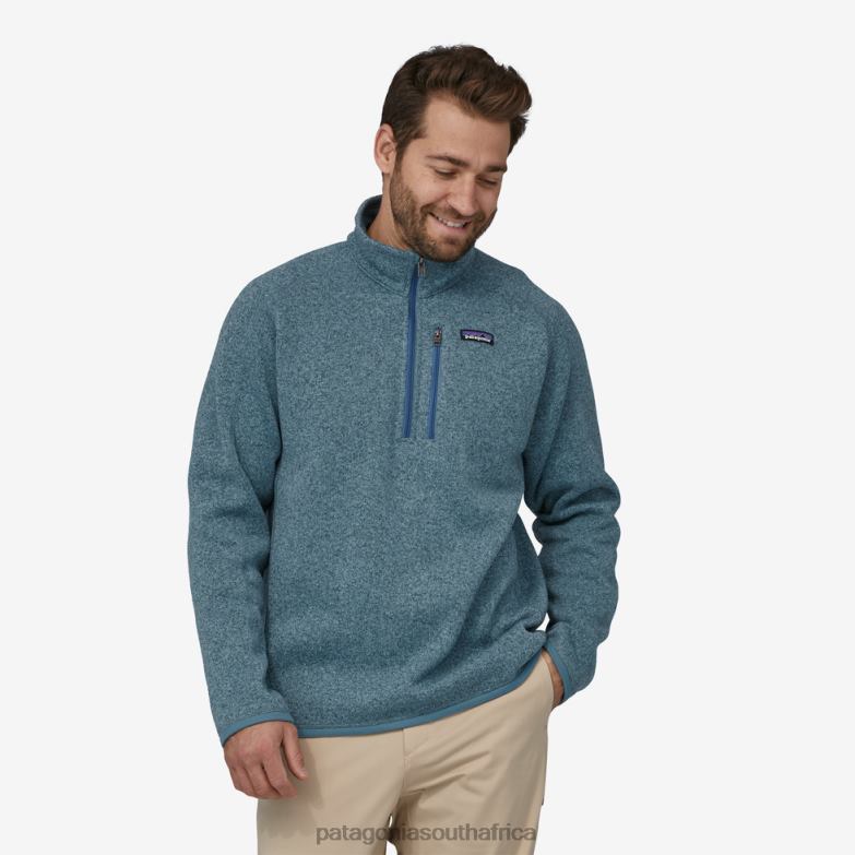 Men Better Sweater 1/4-Zip Fleece Pigeon Blue Patagonia Apparel P6ZJ61534