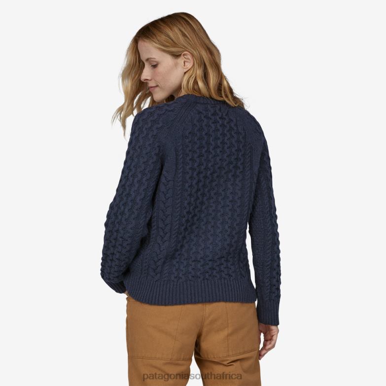 Men Recycled Wool Cable-Knit Crewneck Sweater Hex Grey Patagonia Apparel P6ZJ62218