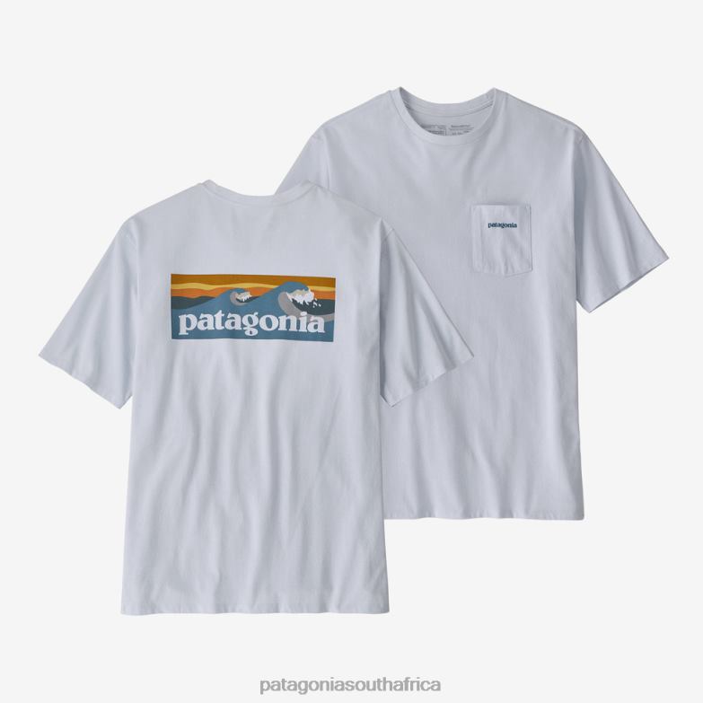 Men Boardshort Logo Pocket Responsibili-Tee White Patagonia Apparel P6ZJ62051