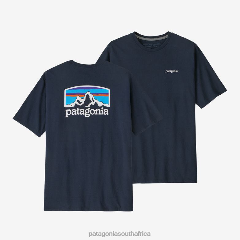 Men Fitz Roy Horizons Responsibili-Tee New Navy Patagonia Apparel P6ZJ62007