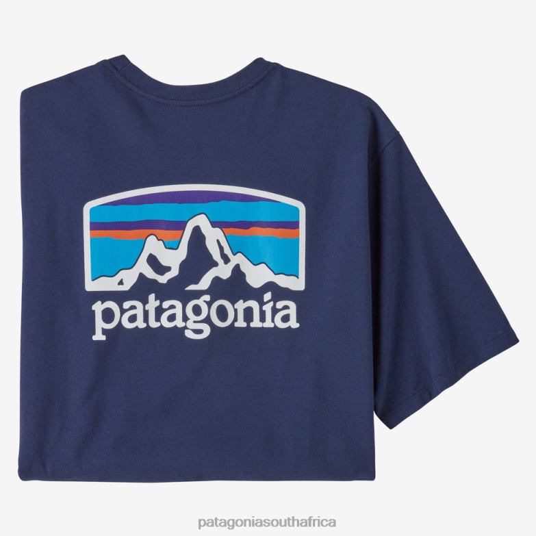 Men Fitz Roy Horizons Responsibili-Tee Sound Blue Patagonia Apparel P6ZJ62009