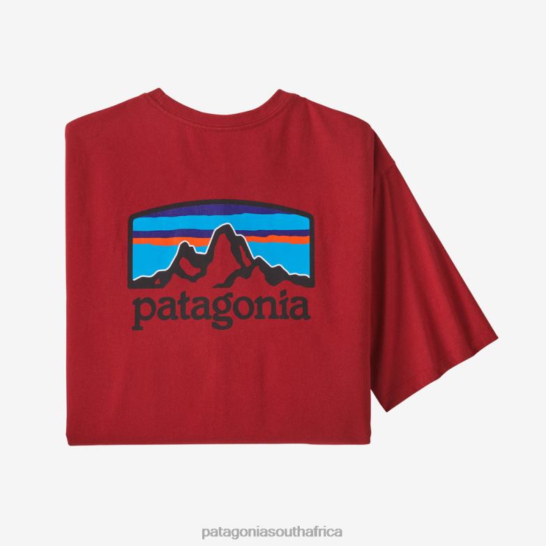 Men Fitz Roy Horizons Responsibili-Tee Sumac Red Patagonia Apparel P6ZJ62008