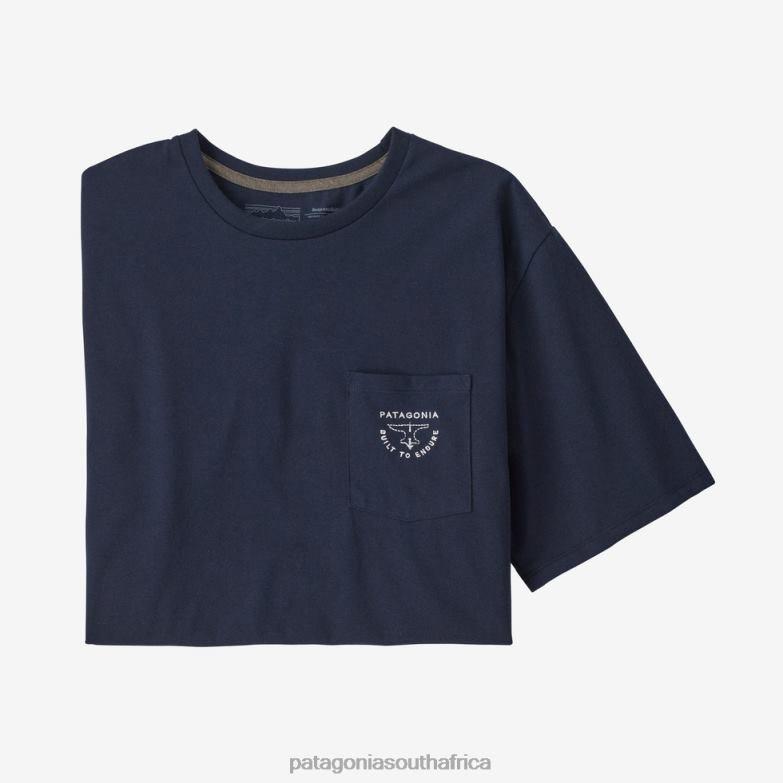 Men Forge Mark Crest Pocket Responsibili-Tee New Navy Patagonia Apparel P6ZJ62171