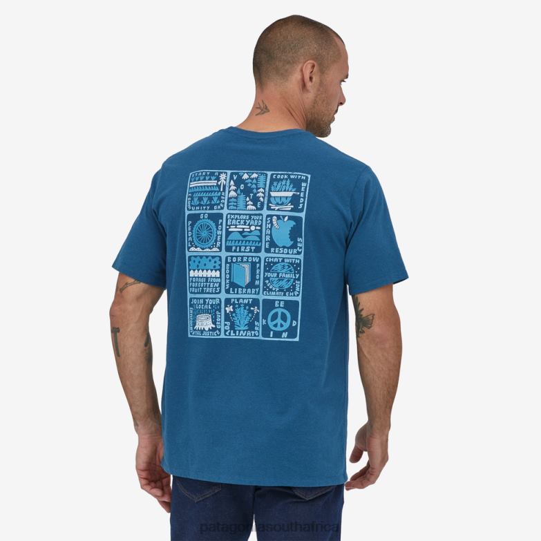 Men How to Change Responsibili-Tee Wavy Blue Patagonia Apparel P6ZJ62237