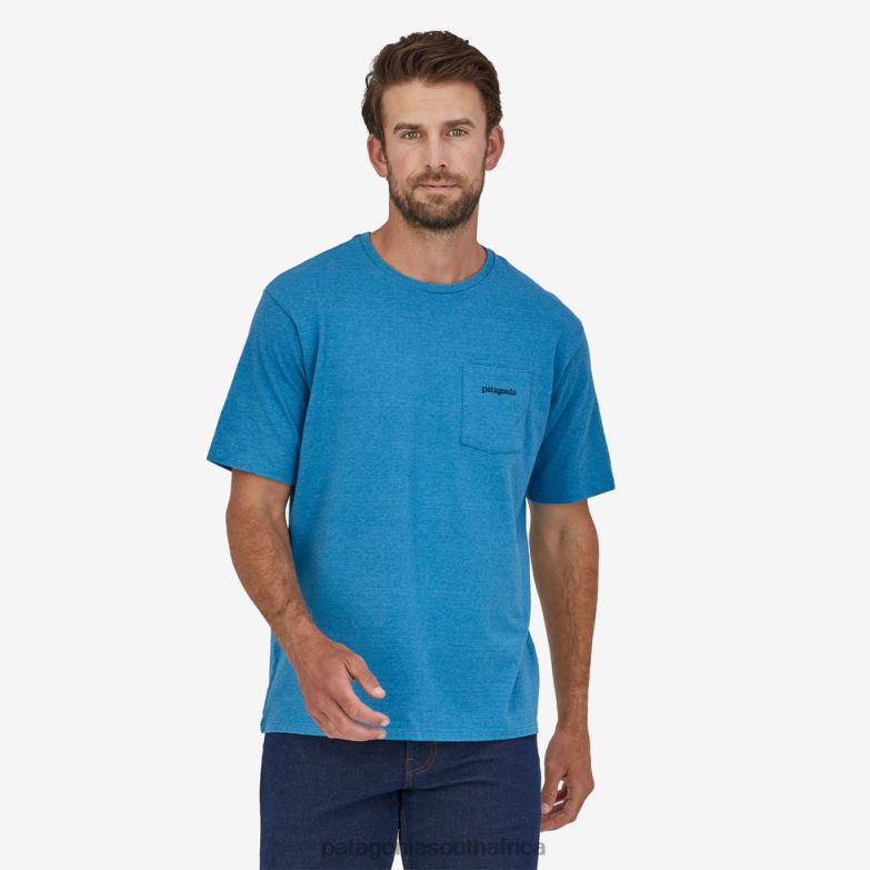 Men Line Logo Ridge Pocket Responsibili-Tee Anacapa Blue Patagonia Apparel P6ZJ61934