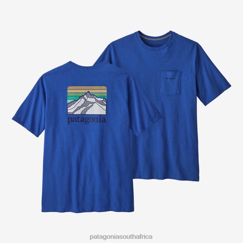 Men Line Logo Ridge Pocket Responsibili-Tee Bayou Blue w/Sound Blue Patagonia Apparel P6ZJ61937