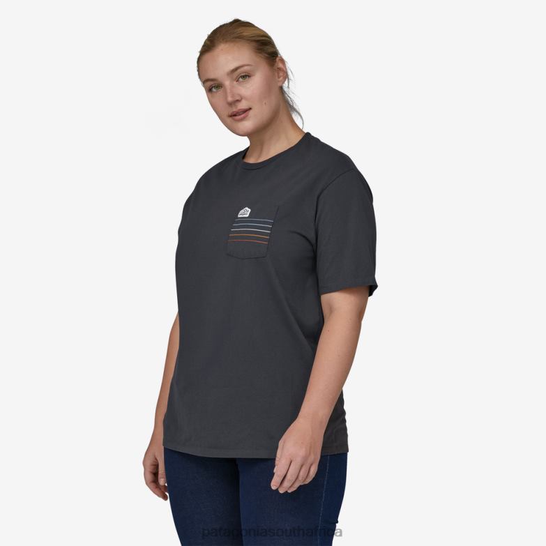 Men Line Logo Ridge Stripe Organic Pocket T-Shirt Oar Tan Patagonia Apparel P6ZJ62122