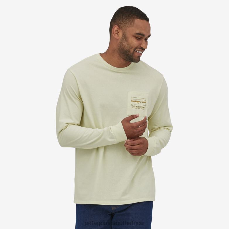 Men Long-Sleeved '73 Skyline Pocket Responsibili-Tee Salvia Green Patagonia Apparel P6ZJ62223