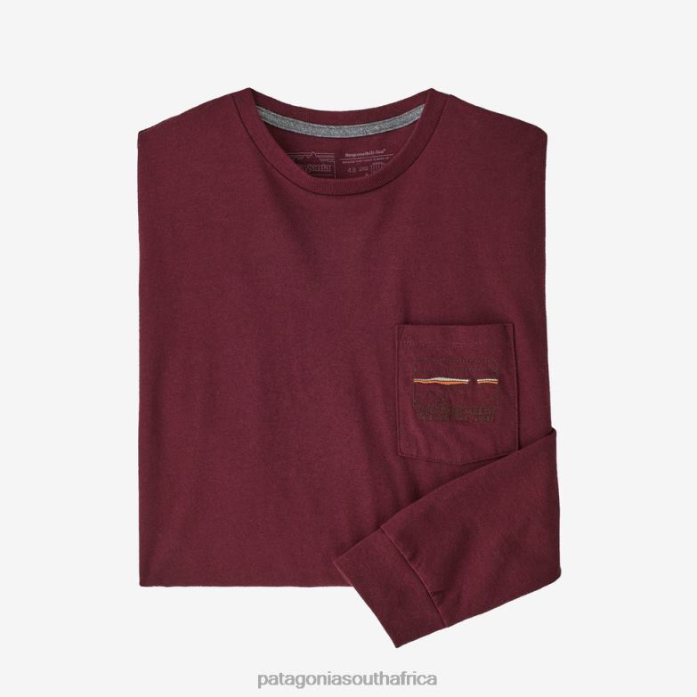 Men Long-Sleeved '73 Skyline Pocket Responsibili-Tee Sequoia Red Patagonia Apparel P6ZJ62225