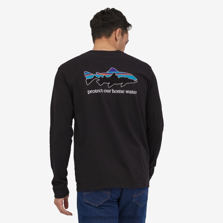 Men Long-Sleeved Home Water Trout Responsibili-Tee Garden Green Patagonia Apparel P6ZJ62222