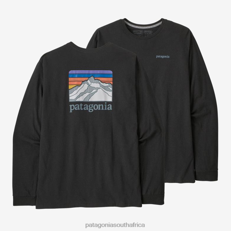 Men Long-Sleeved Line Logo Ridge Responsibili-Tee Ink Black Patagonia Apparel P6ZJ62086