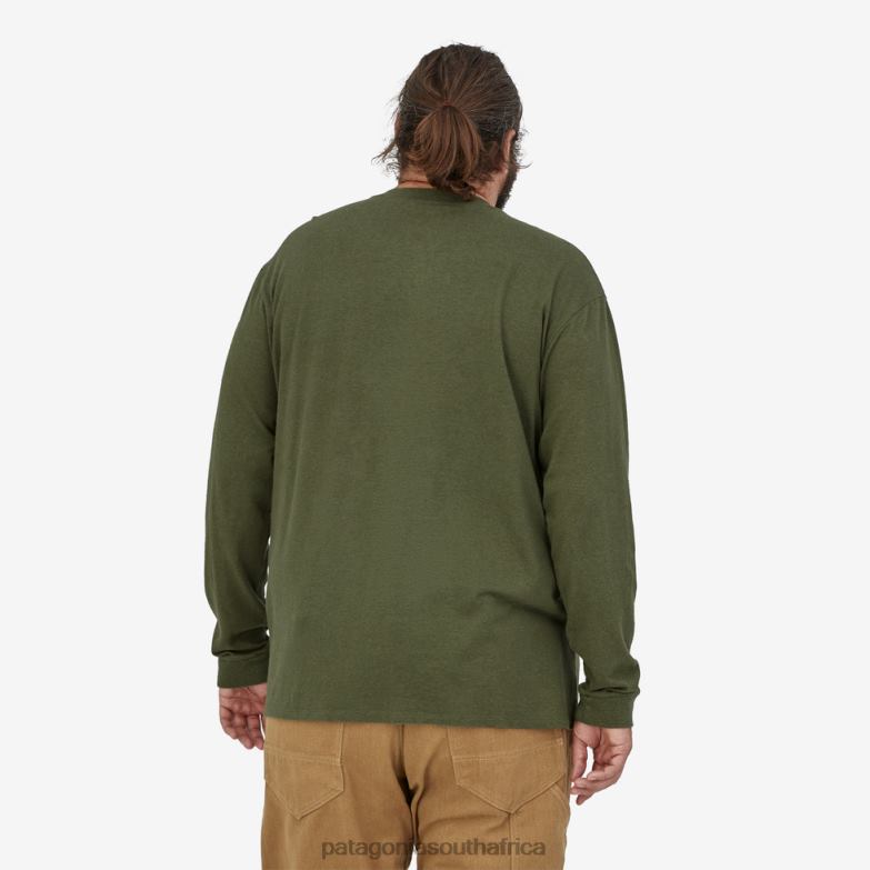 Men Long-Sleeved Work Henley Pocket Tee New Navy Patagonia Apparel P6ZJ62113