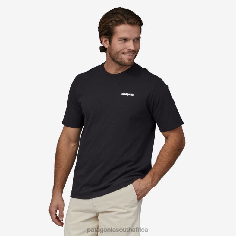 Men P-6 Logo Responsibili-Tee Black Patagonia Apparel P6ZJ61874
