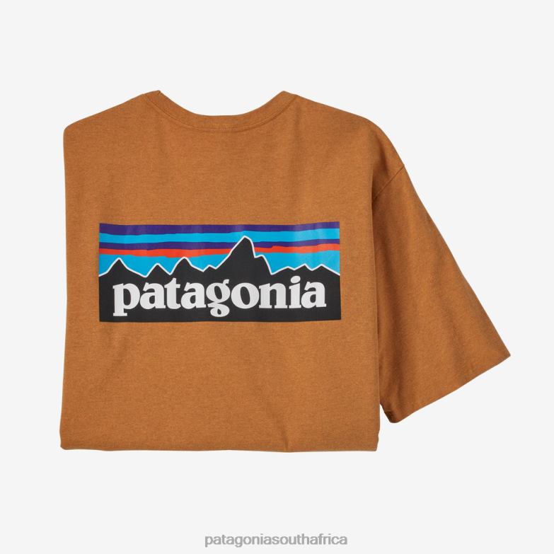 Men P-6 Logo Responsibili-Tee Cloudberry Orange Patagonia Apparel P6ZJ61881