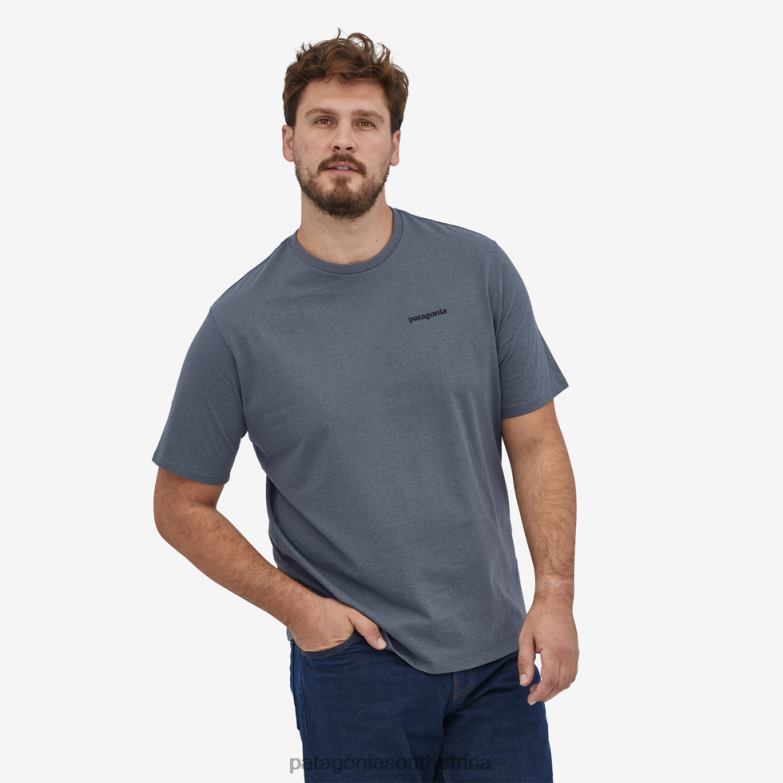 Men P-6 Logo Responsibili-Tee Gravel Heather Patagonia Apparel P6ZJ61876