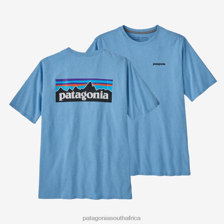 Men P-6 Logo Responsibili-Tee Lago Blue Patagonia Apparel P6ZJ61884