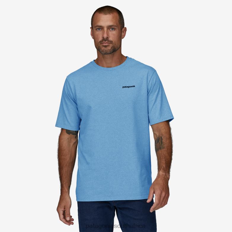 Men P-6 Logo Responsibili-Tee Lago Blue Patagonia Apparel P6ZJ61884