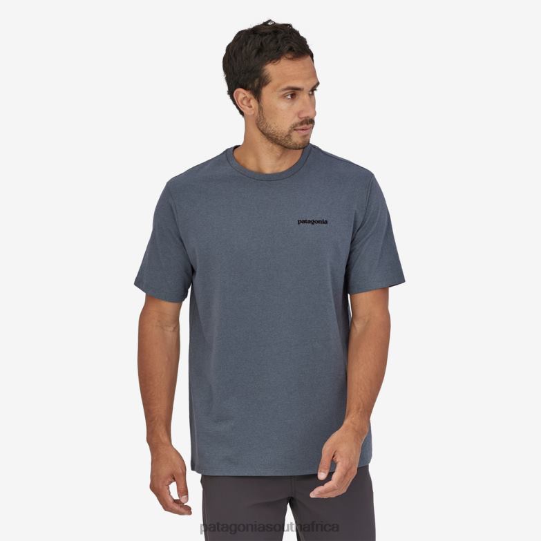 Men P-6 Logo Responsibili-Tee Plume Grey Patagonia Apparel P6ZJ61879