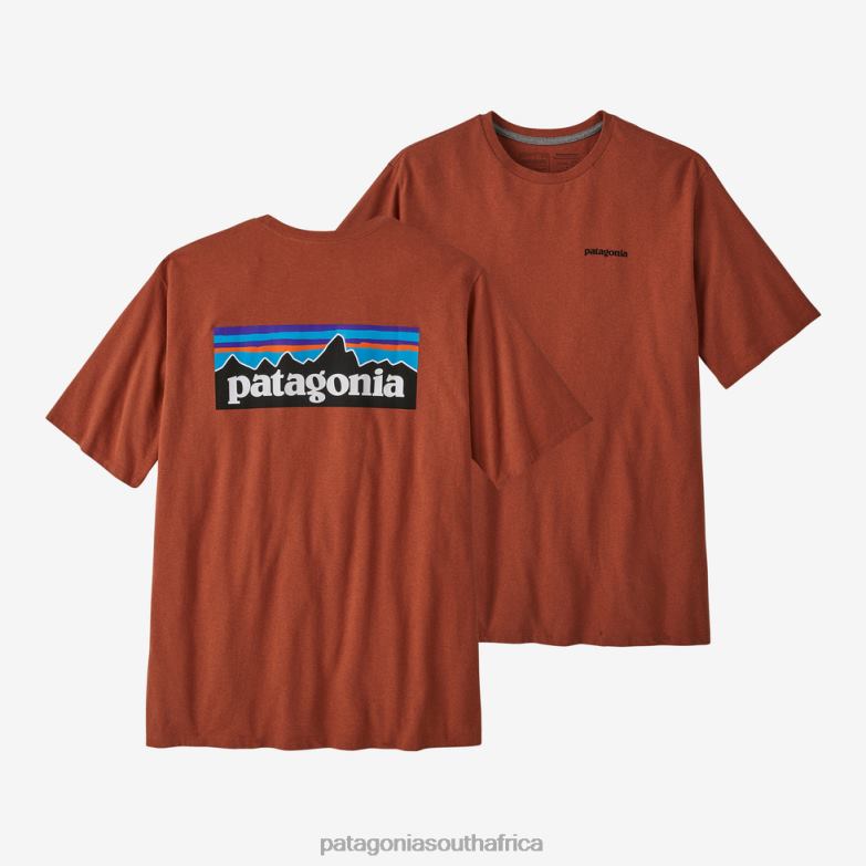 Men P-6 Logo Responsibili-Tee Quartz Coral Patagonia Apparel P6ZJ61885