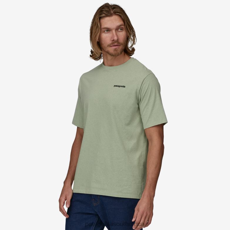 Men P-6 Logo Responsibili-Tee Salvia Green Patagonia Apparel P6ZJ61873