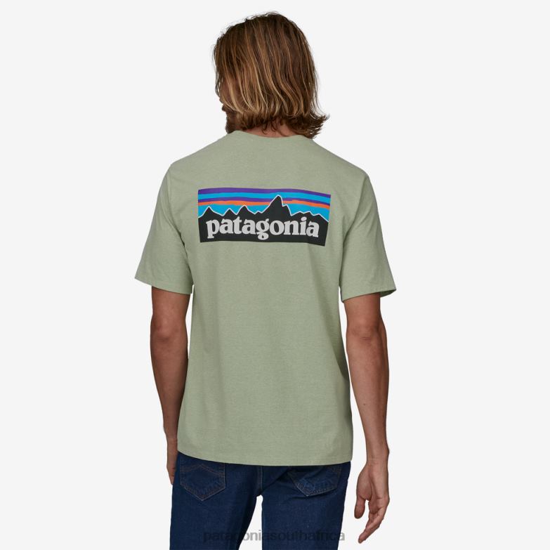 Men P-6 Logo Responsibili-Tee Salvia Green Patagonia Apparel P6ZJ61873