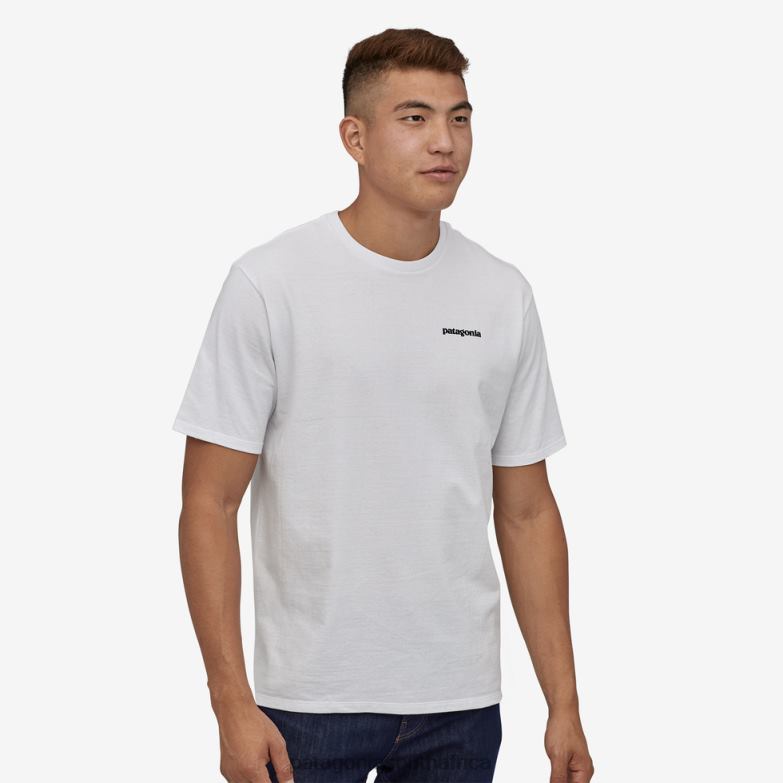 Men P-6 Logo Responsibili-Tee White Patagonia Apparel P6ZJ61878