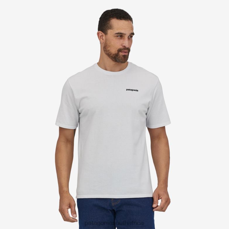 Men P-6 Logo Responsibili-Tee White Patagonia Apparel P6ZJ61878
