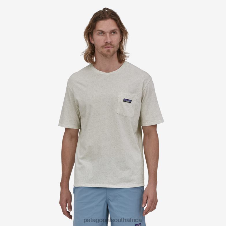 Men Regenerative Organic Certified Cotton Lightweight Pocket Tee Birch White Patagonia Apparel P6ZJ62053