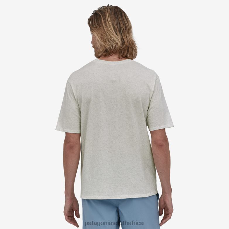 Men Regenerative Organic Certified Cotton Lightweight Pocket Tee Birch White Patagonia Apparel P6ZJ62053