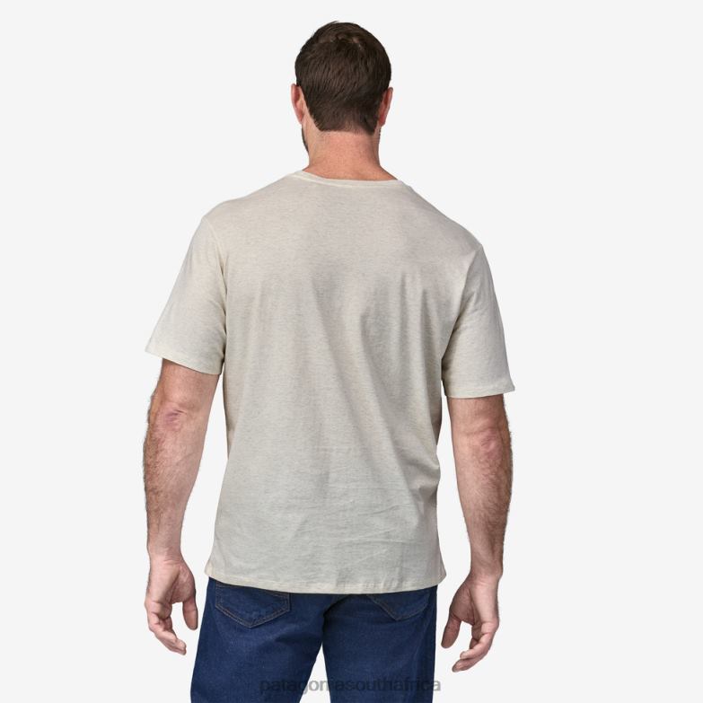 Men Regenerative Organic Certified Cotton Lightweight Pocket Tee Birch White Patagonia Apparel P6ZJ62053