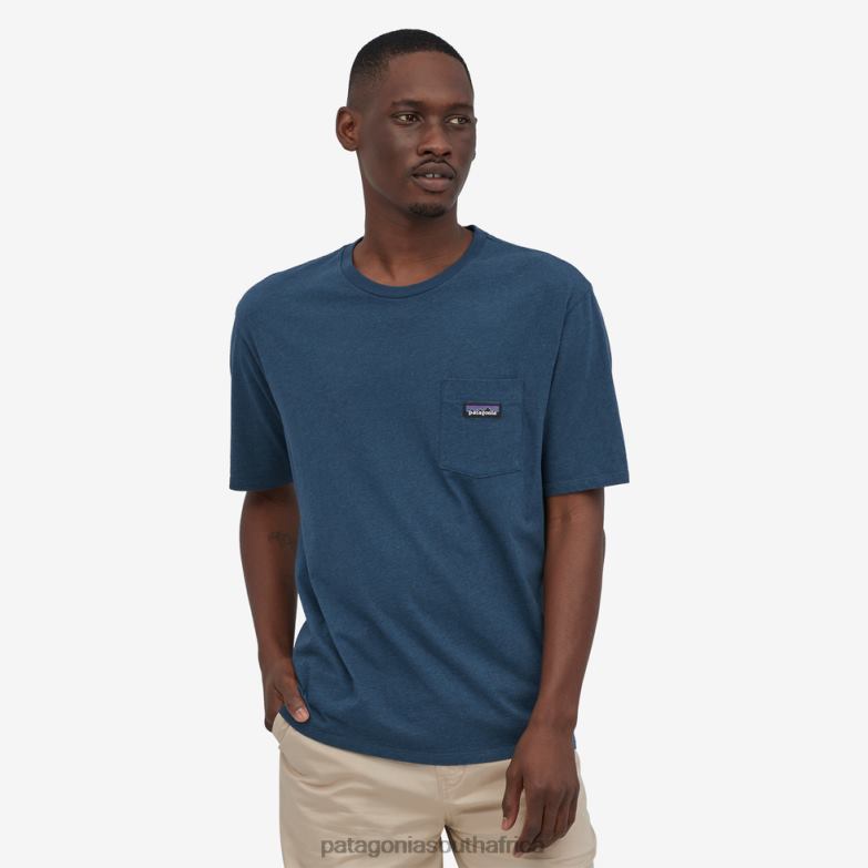 Men Regenerative Organic Certified Cotton Lightweight Pocket Tee Tidepool Blue Patagonia Apparel P6ZJ62055