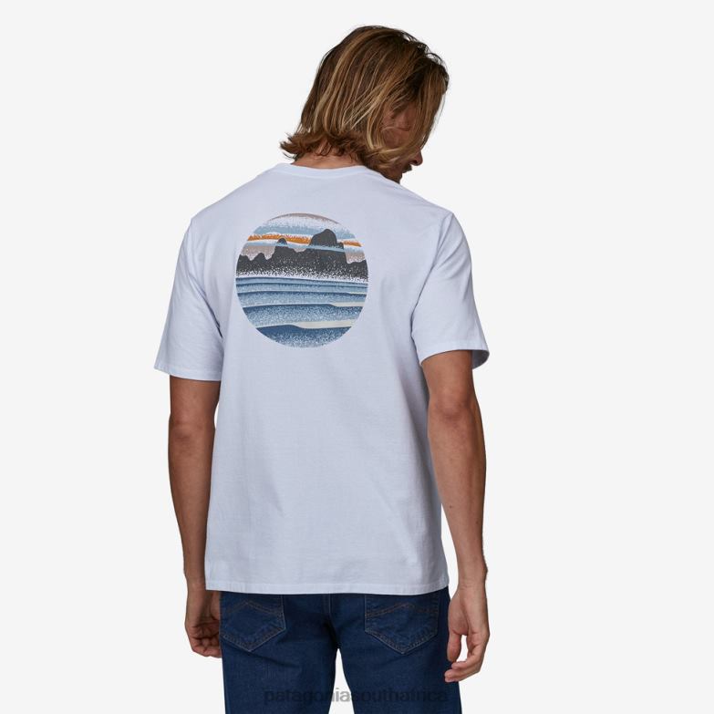 Men Skyline Stencil Responsibili-Tee White Patagonia Apparel P6ZJ62021
