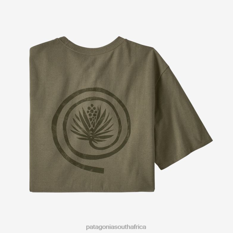 Men Tee-Cycle T-Shirt Yucca Flow: Garden Green Patagonia Apparel P6ZJ62232