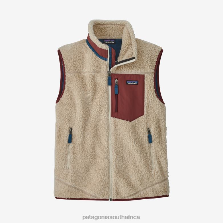 Men Classic Retro-X Fleece Vest Dark Natural w/Sequoia Red Patagonia Apparel P6ZJ61656