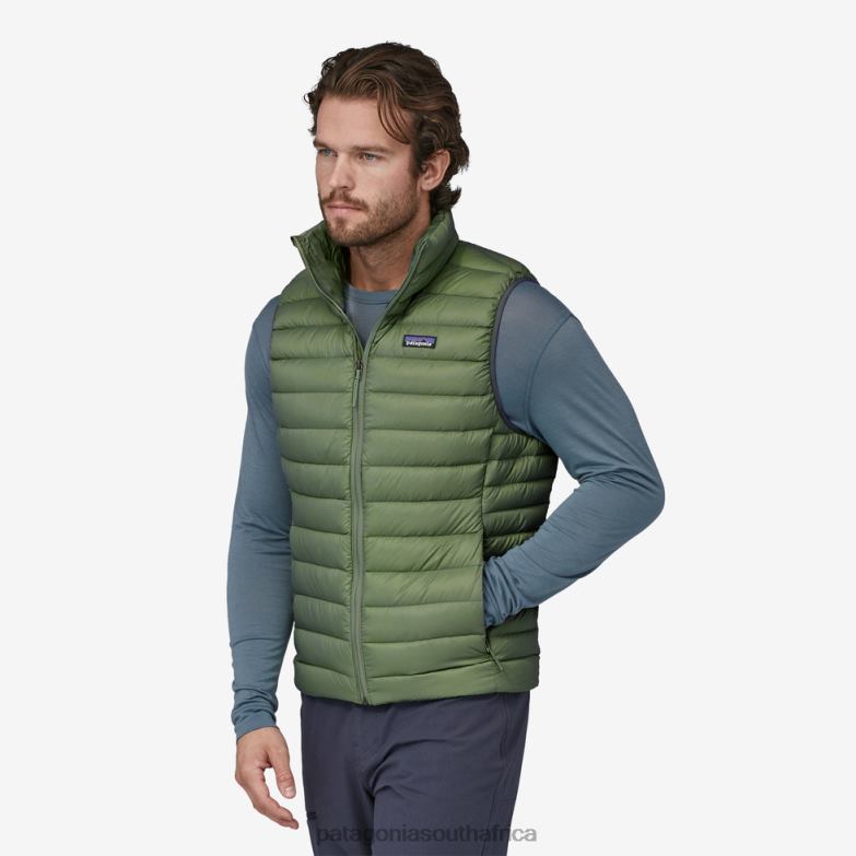 Men Down Sweater Vest Sedge Green Patagonia Apparel P6ZJ61497