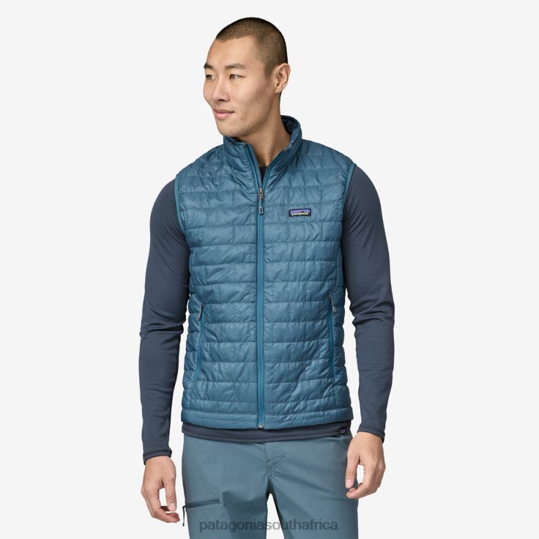 Men Nano Puff Vest Wavy Blue Patagonia Apparel P6ZJ61464