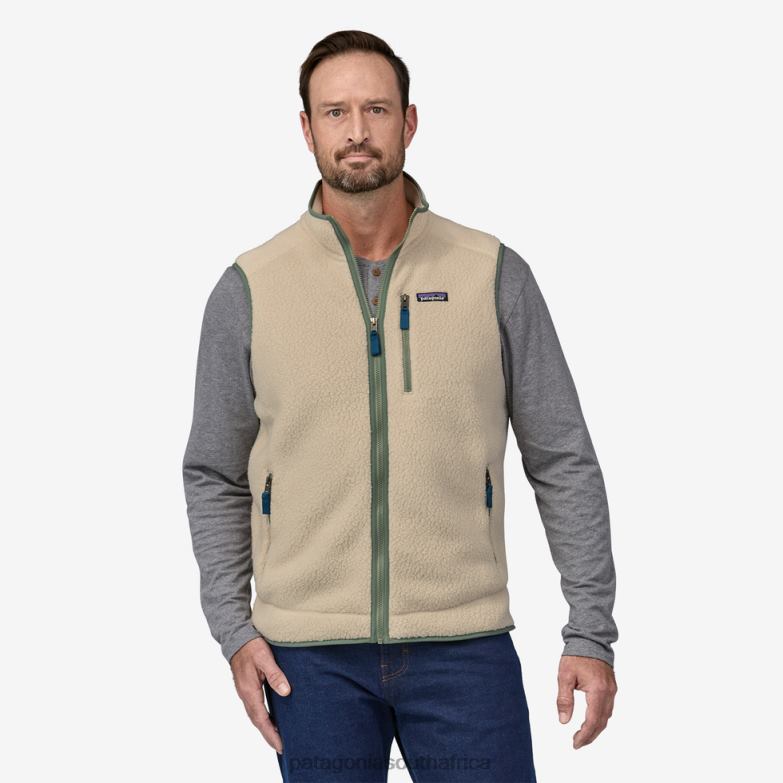 Men Retro Pile Fleece Vest Basin Green Patagonia Apparel P6ZJ61582
