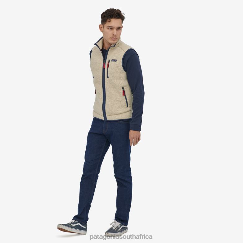 Men Retro Pile Fleece Vest El Cap Khaki Patagonia Apparel P6ZJ61580