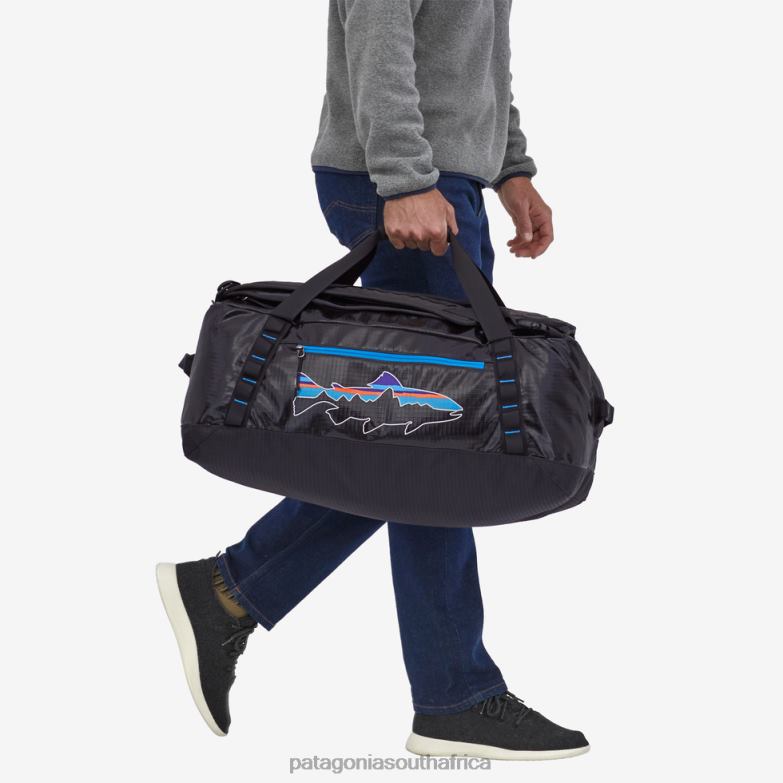 Unisex Black Hole Duffel Bag 55L Black w/Fitz Trout Patagonia Accessories P6ZJ63214