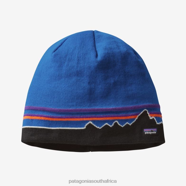 Women Beanie Hat Classic Fitz Roy: Andes Blue Patagonia Accessories P6ZJ61416