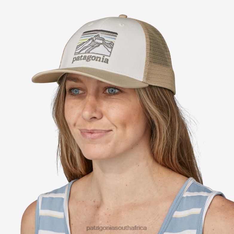 Women Line Logo Ridge LoPro Trucker Hat White w/Oar Tan Patagonia Accessories P6ZJ61314
