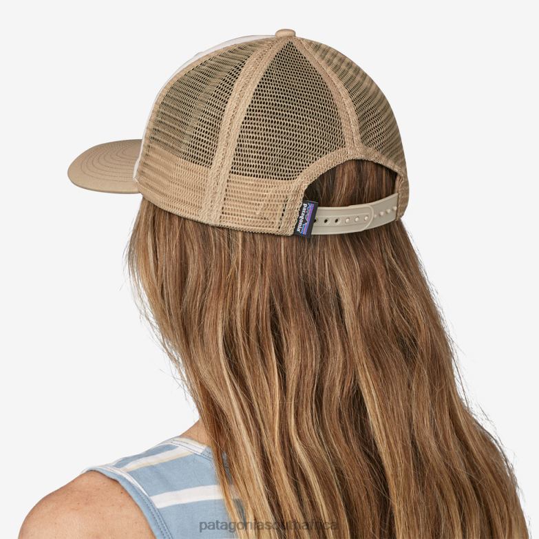 Women Line Logo Ridge LoPro Trucker Hat White w/Oar Tan Patagonia Accessories P6ZJ61314